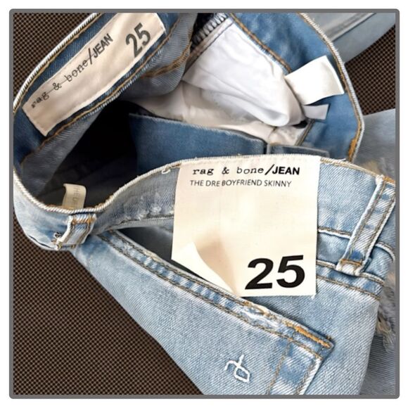 Rag & Bone The Dre Boyfriend Skinny Jean Thrasher Size 25 $295 - Picture 4 of 16